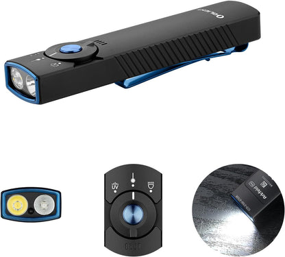 Olight Arkfeld Pro EDC Rechargeable Flashlight 1300 Lumens with Green Beam  - Black Cool White