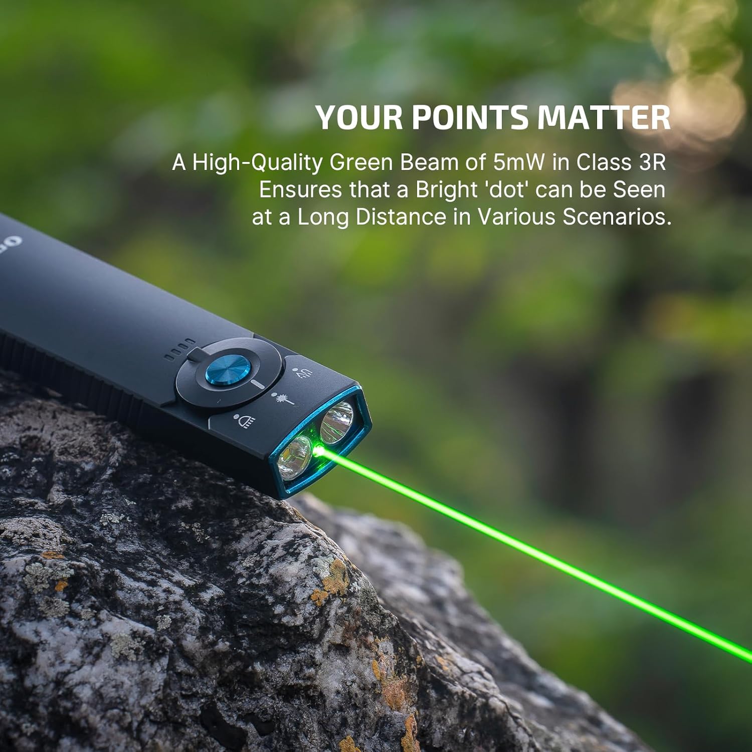 Olight Arkfeld Pro EDC Rechargeable Flashlight 1300 Lumens with Green Beam  - Black Cool White