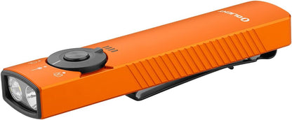 Olight Arkfeld Pro EDC Rechargeable Flashlight 1300 Lumens with Green Beam - Orange Cool White