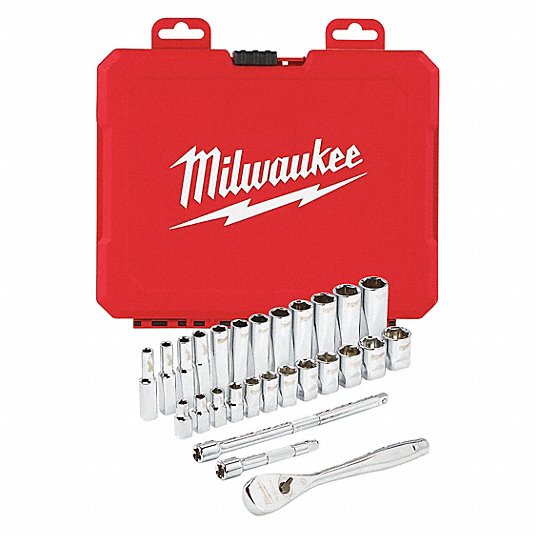 Milwaukee 1/4" Metric Drive Socket Set