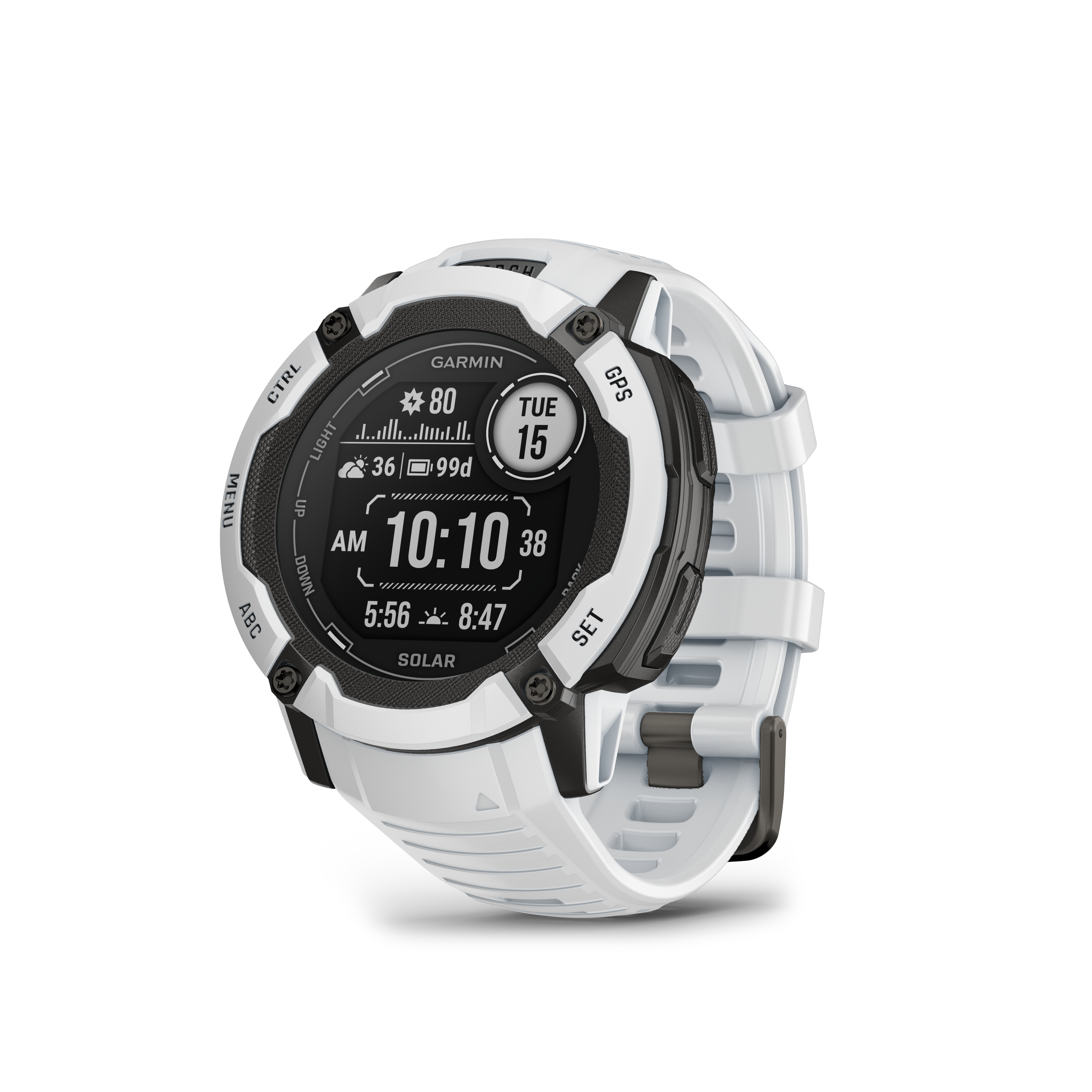 Garmin Instinct 2X Solar  GPS Smartwatch - Whitestone