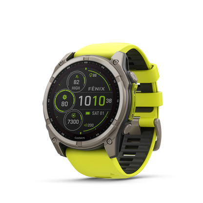 Garmin Fenix 8 51mm Solar Sapphire - Amp Yellow