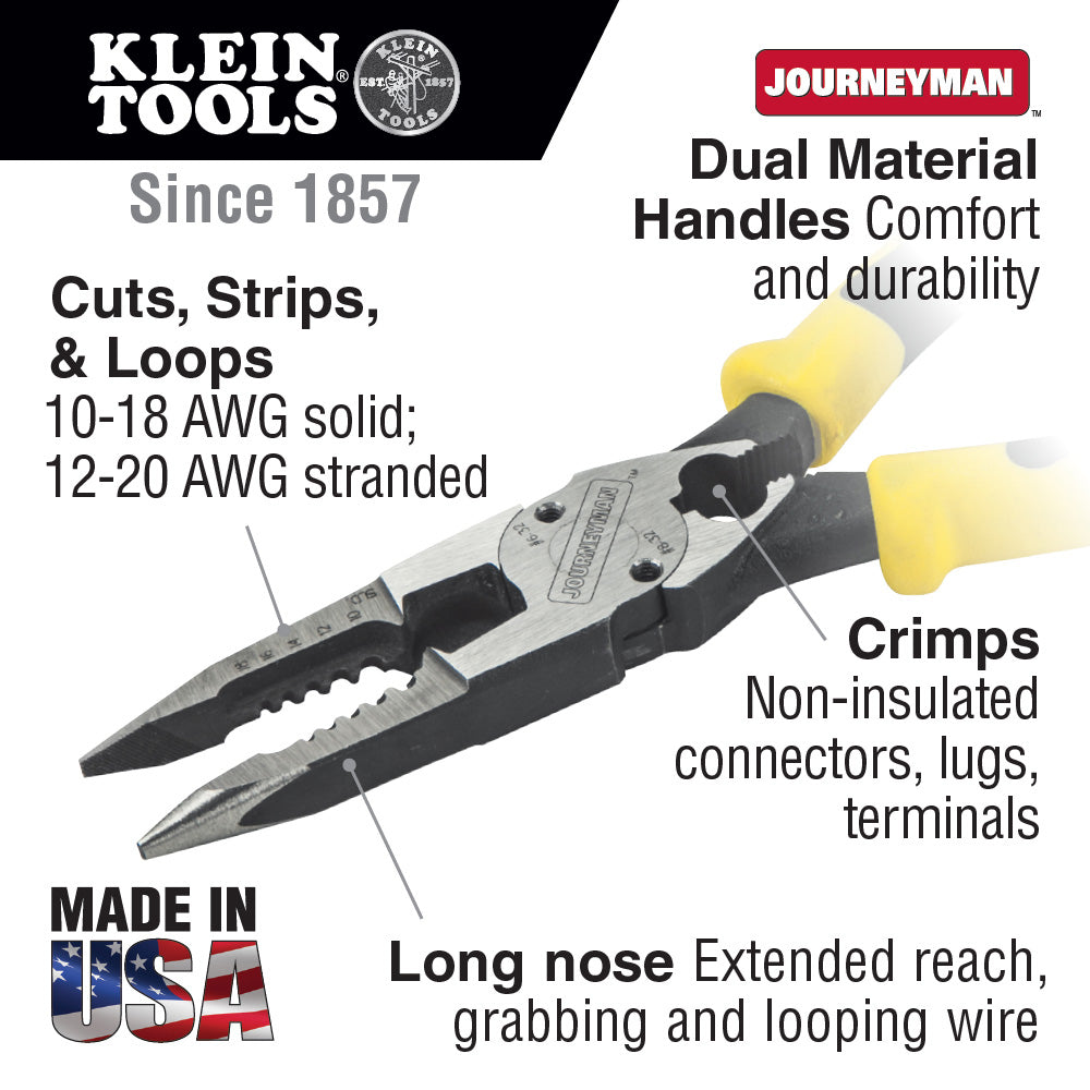 Klein Tools All-Purpose Pliers with Crimper - Yellow & Black