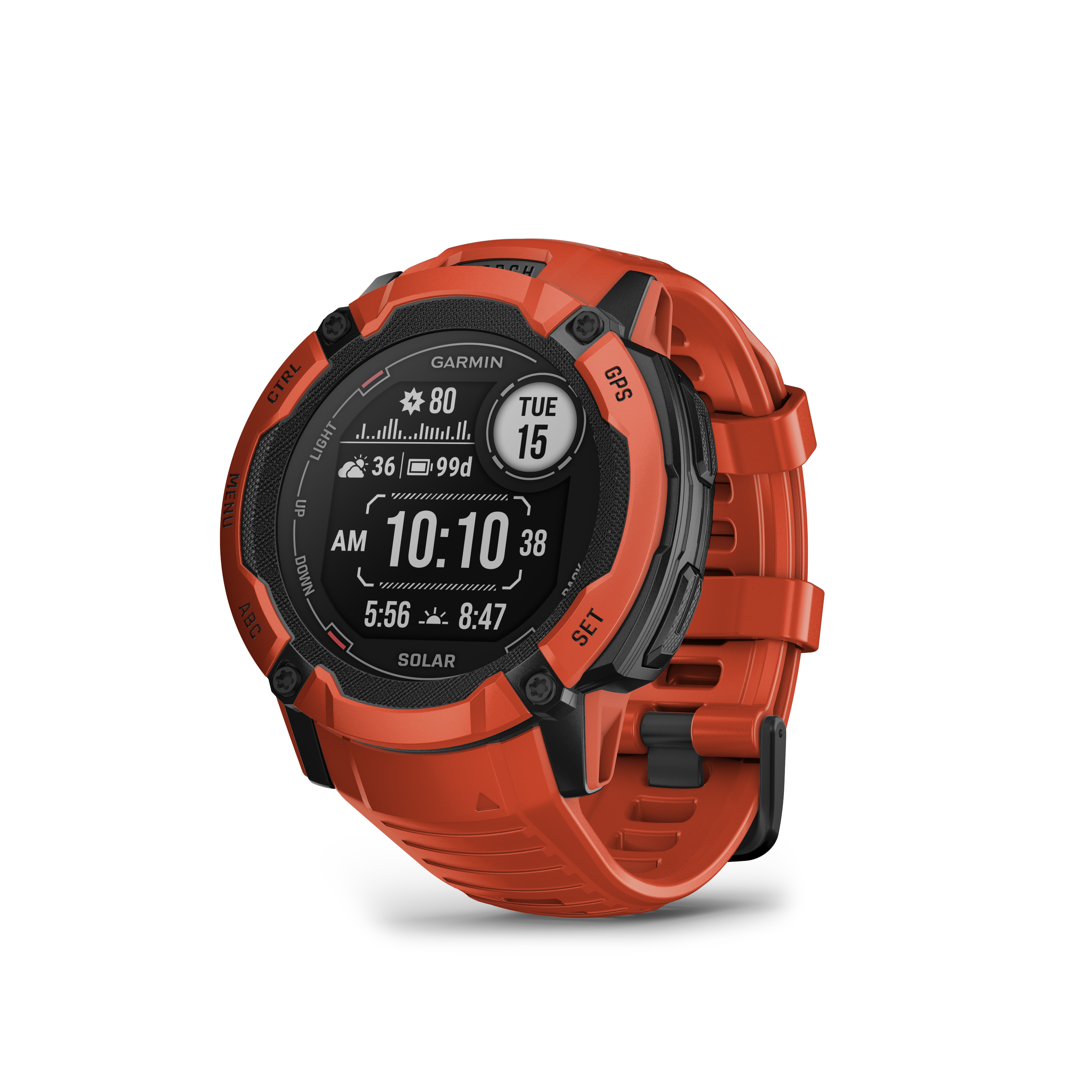 Garmin Instinct 2X Solar  GPS Smartwatch - Flame Red