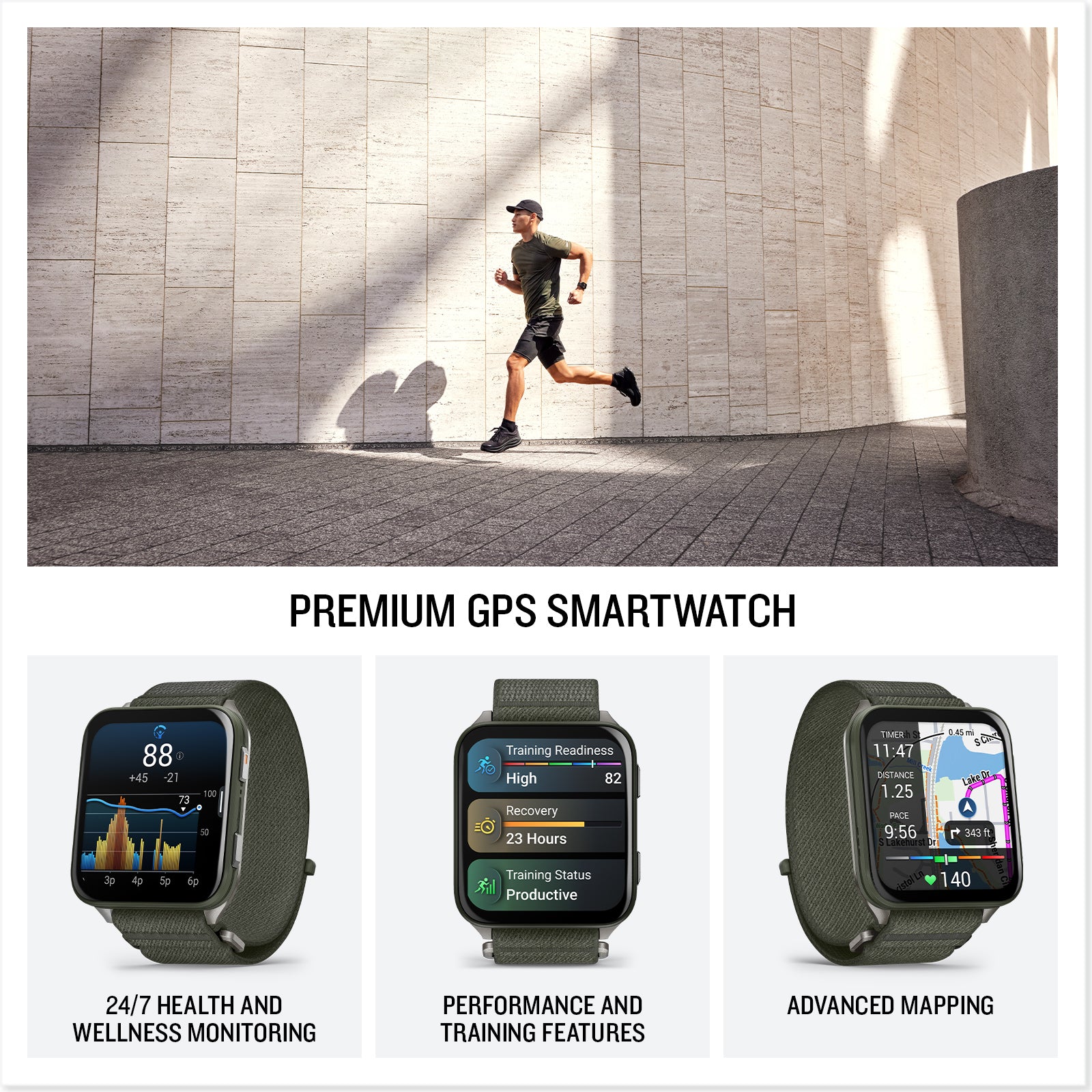 Garmin Venu X1 Moss with Titanium Caseback & Moss ComfortFit Nylon Band
