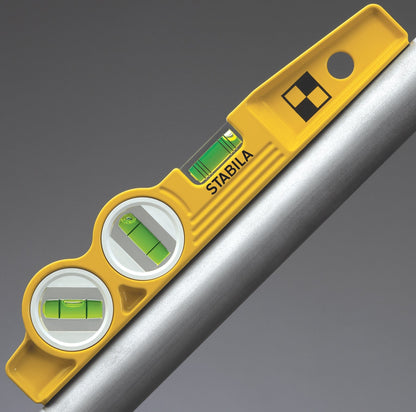 Stabila 25245 Die Cast Magnetic Torpedo with 45 Degree Vial and V-Groom Frame - Yellow