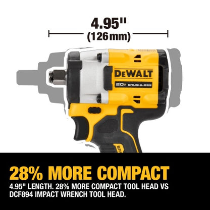 Dewalt Atomic 20V Max 1/2" Cordless Impact Wrench with Hog Ring Anvil - Tool Only