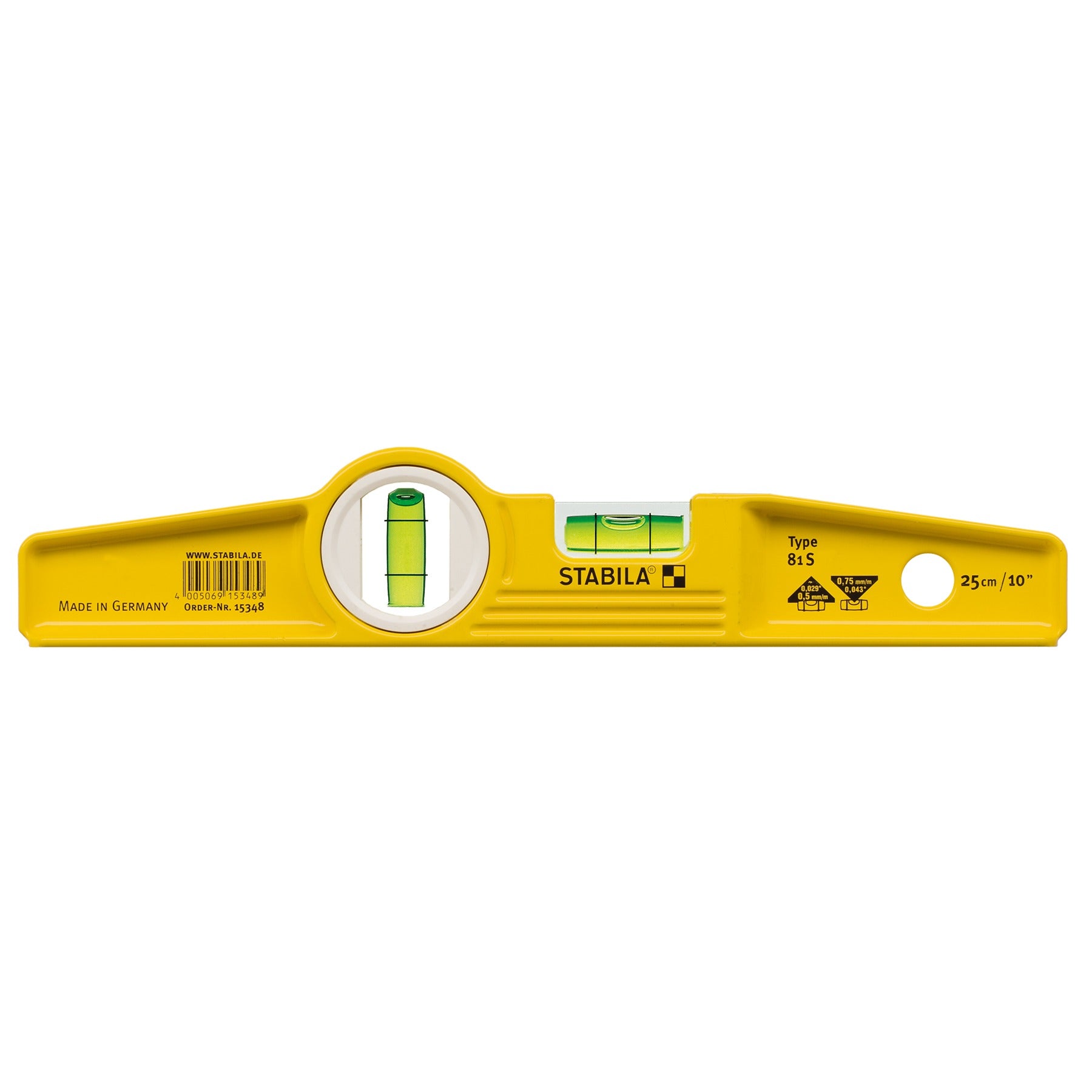 Stabila 25100 10 inch Die-Cast Magnetic Level - Yellow