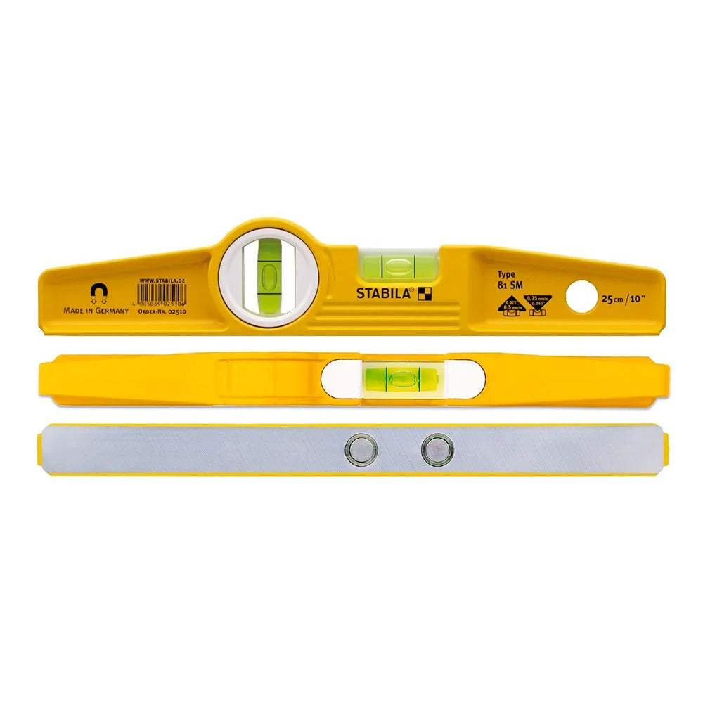 Stabila 25100 10 inch Die-Cast Magnetic Level - Yellow