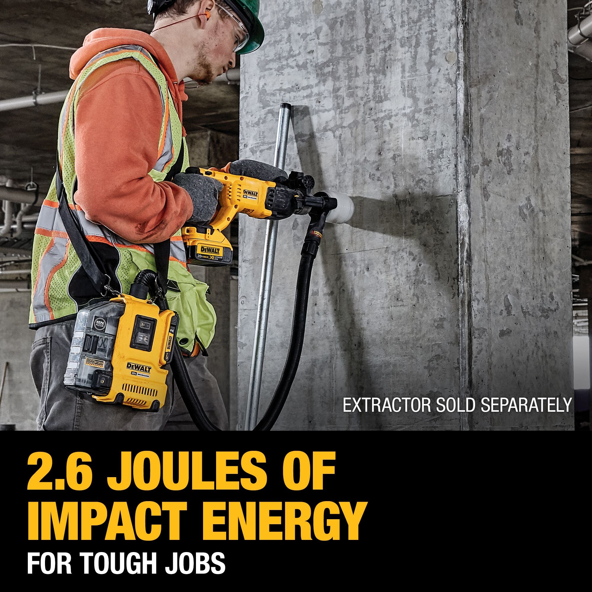 Dewalt 20 V Max XR Brushless Rotary Hammer Kitwith D Handle 2.5 cm