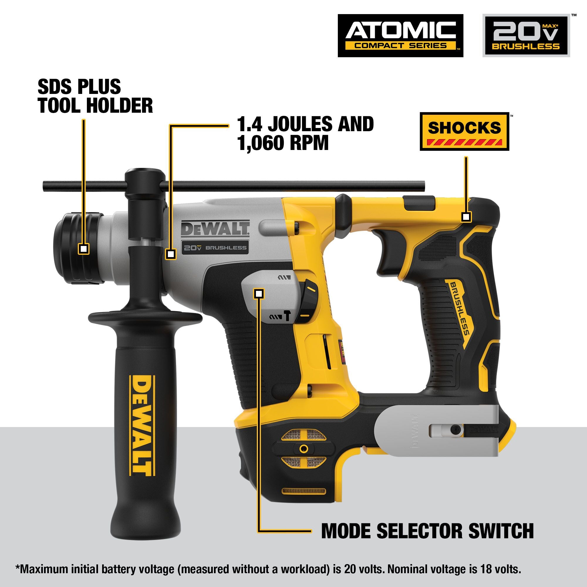 Dewalt 20V Max 5/8" ULTRACOMP Marteau nu