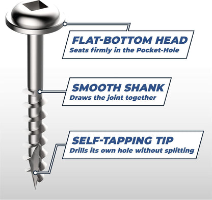 Kreg Zinc Pocket-Hole Screws - 2.5 cm #8