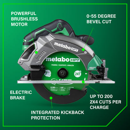 Metabo HPT 18V MultiVolt Cordless Circular Saw with 7 1/4" Blade