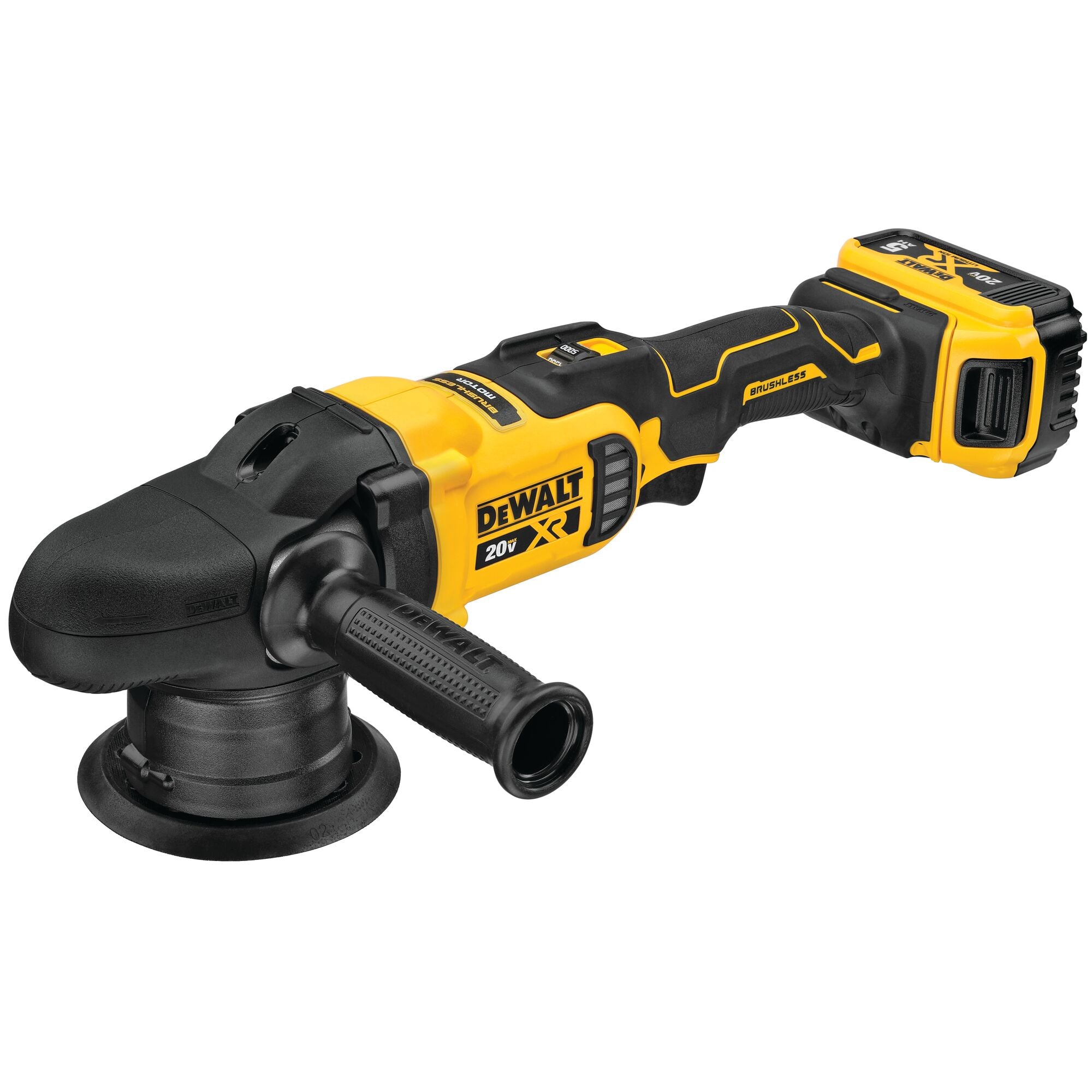 Dewalt 20V MAX XR 5" Kit de polisseuse à orbite aléatoire à vitesse variable avec 2 batteries et un sac
