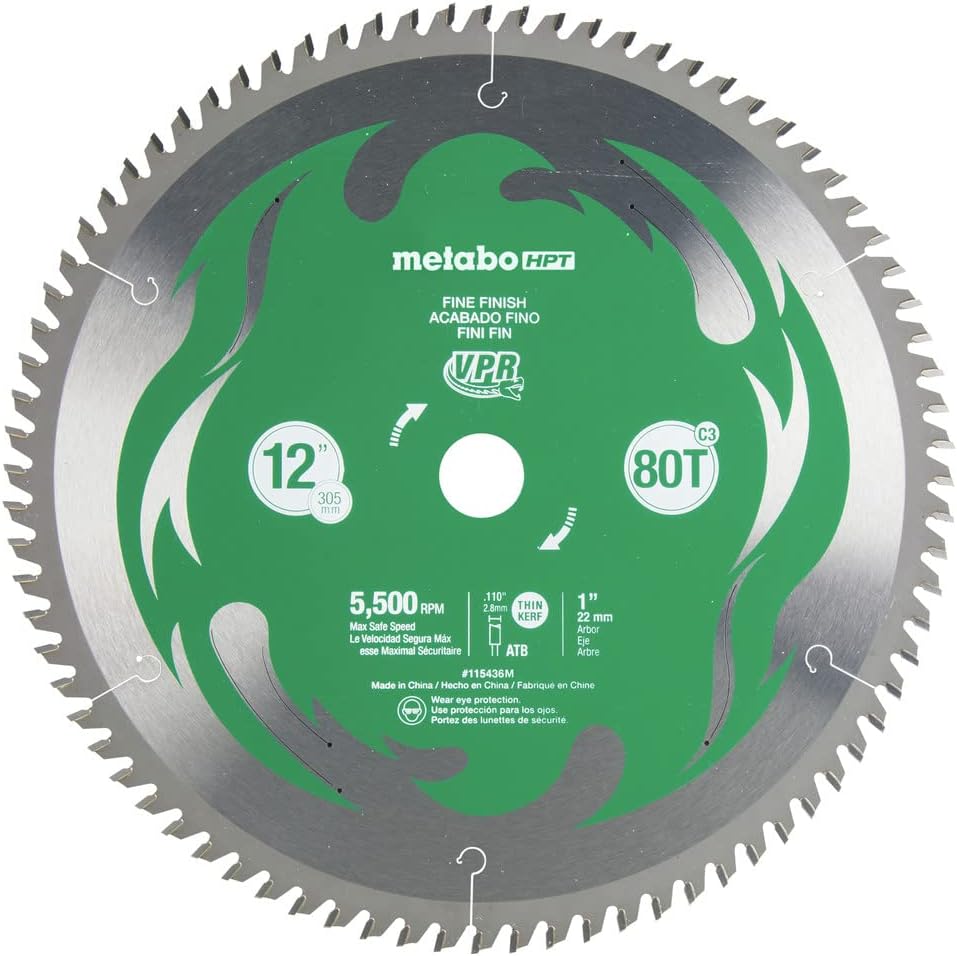 Metabo HPT 12" 80T Fine Finish Miter Saw Blade