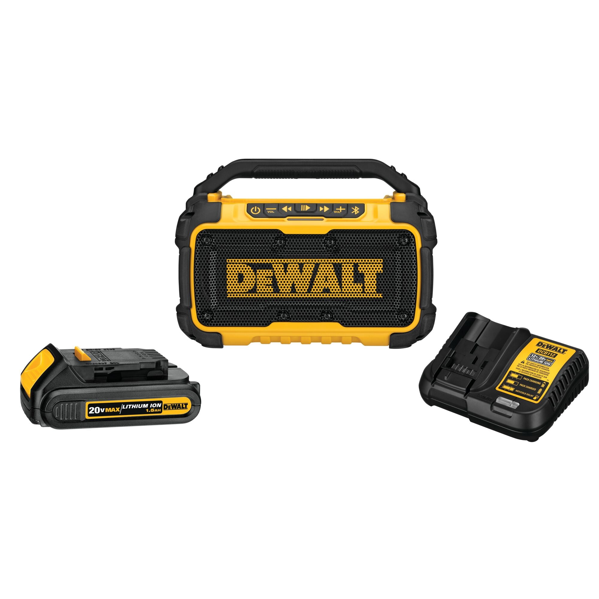 Haut-parleur de chantier Bluetooth 20 V Max Dewalt - Jaune/Noir 