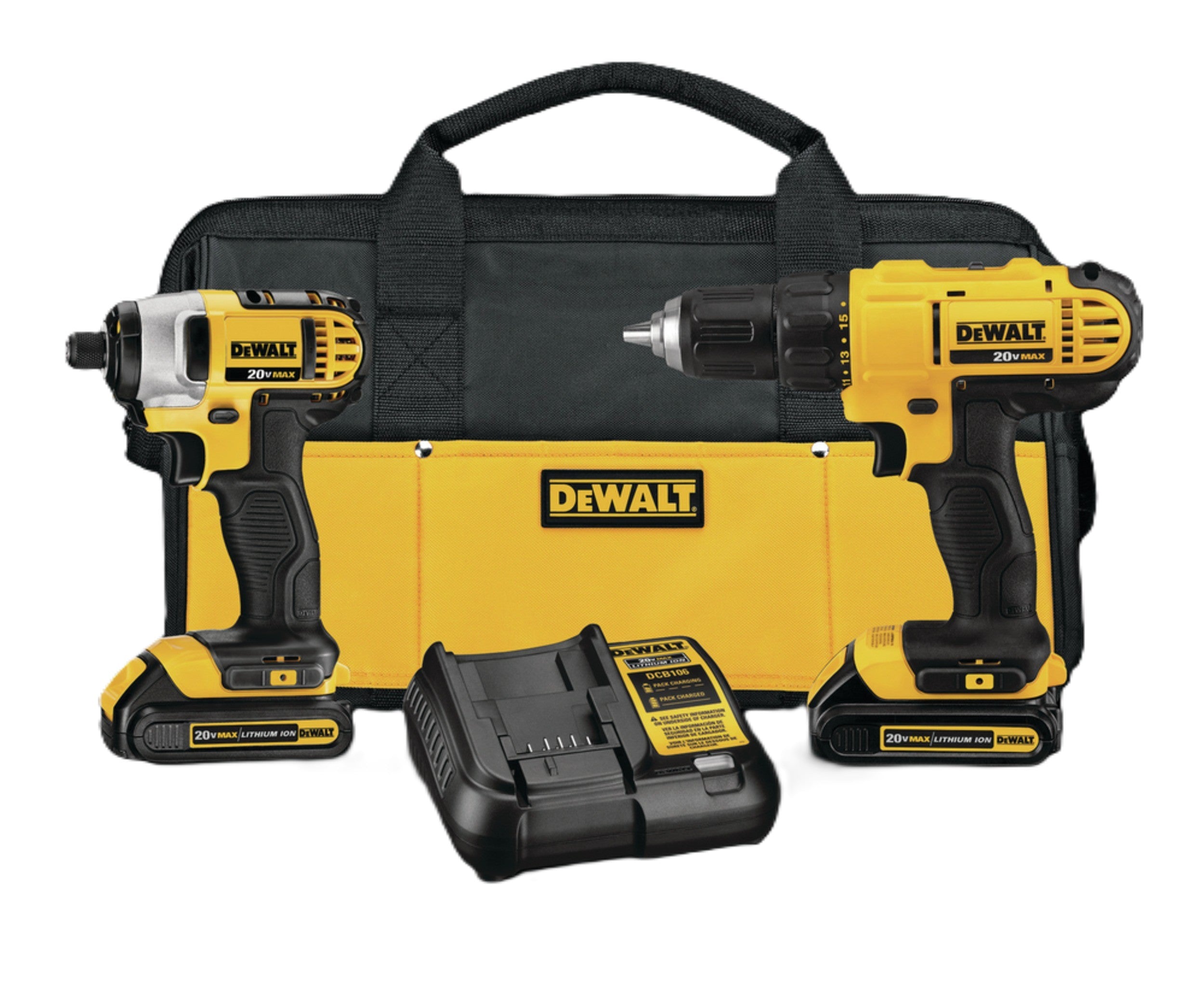 Dewalt 20V Max Cordless Drill & Driver - Combo Kit - 2 Batteries