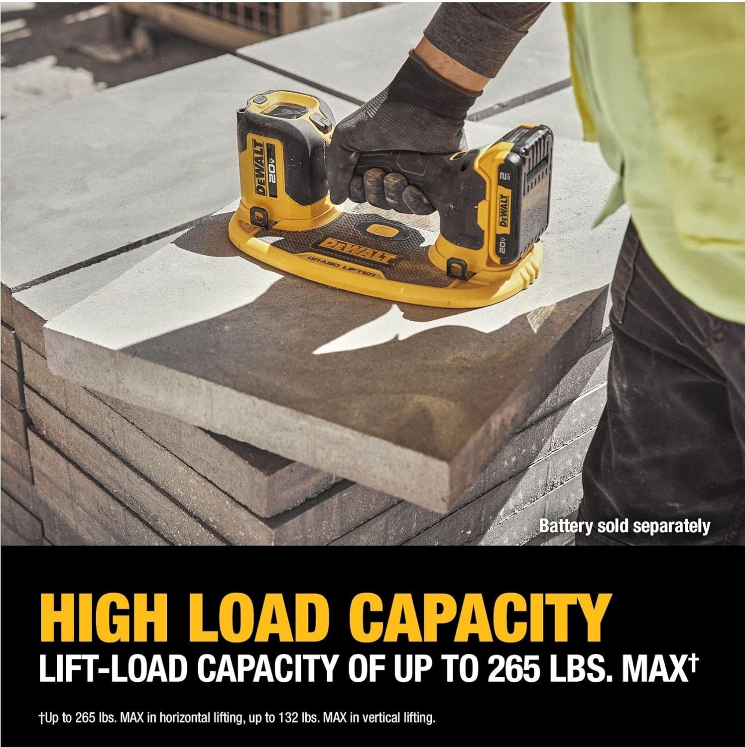 Dewalt 20V Max Cordless Grabo Suction Lifter jusqu'à 265 Lbs
