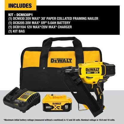 Dewalt 20V 30 Deg framing nailer kit