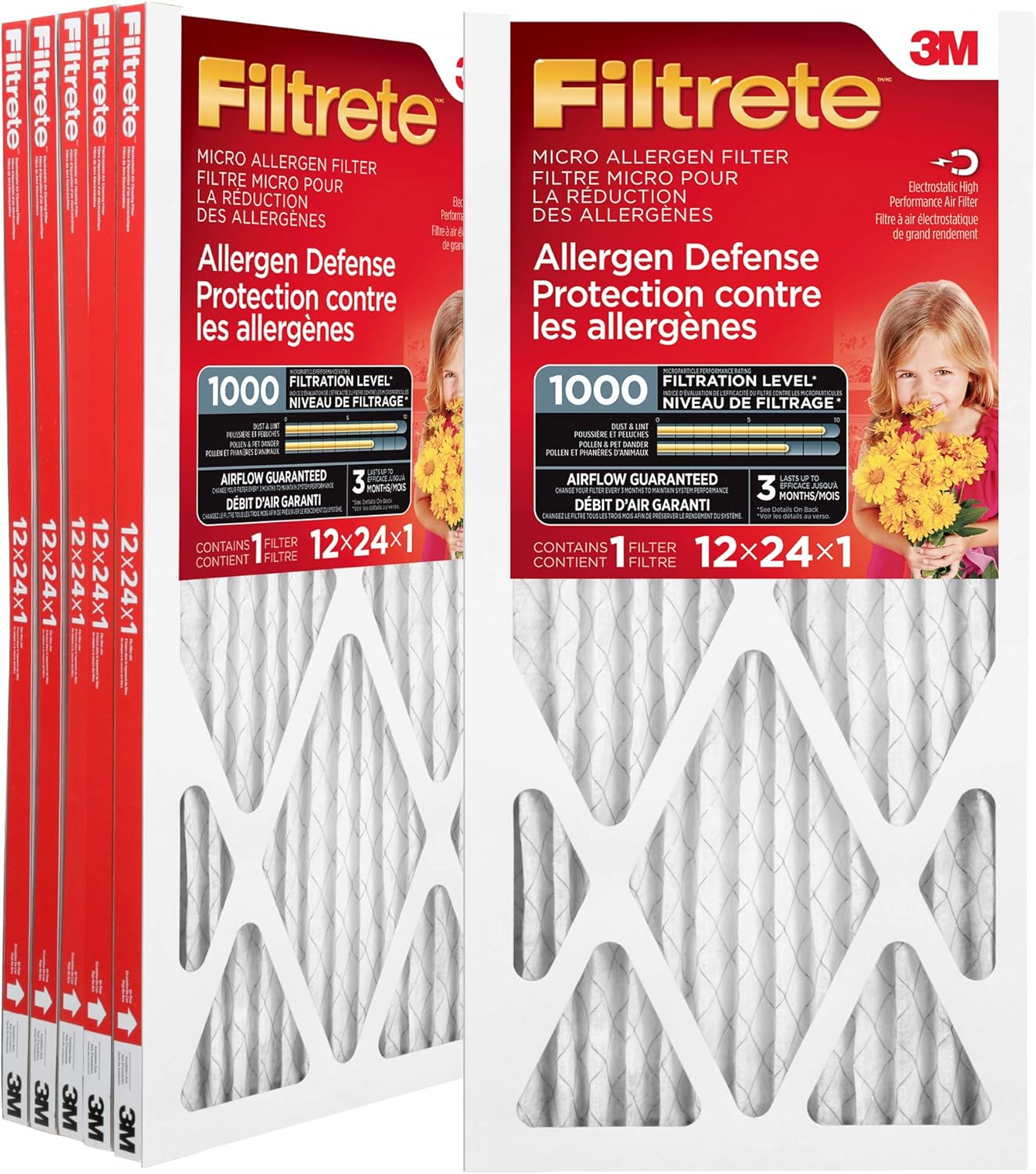 Filtre de four Filtrete 12 x 24 x 1 MPR1000 - Pack de 6