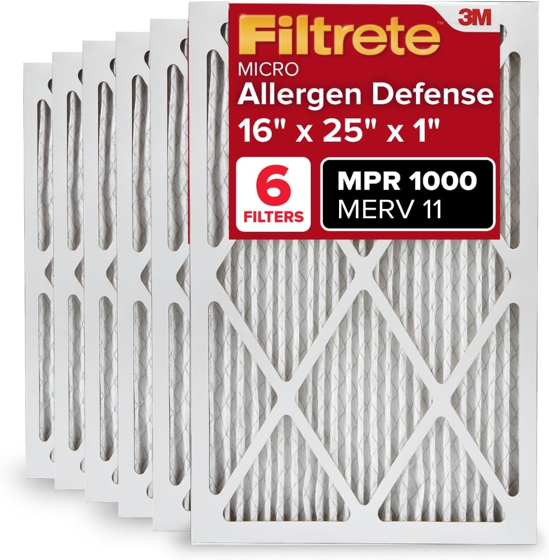 Filtre de four Filtrete 16 x 25 x 1 MPR1000 - Pack de 6