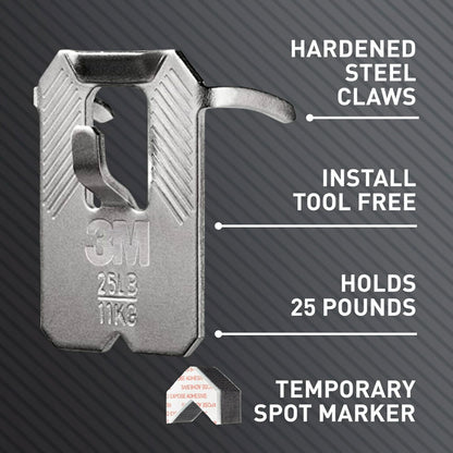 3M Claw Drywall Picture Hanger Holds 25Lbs - 4 Markers