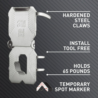 3M Claw Drywall Picture Hanger Holds 65Lbs - 2 Markers