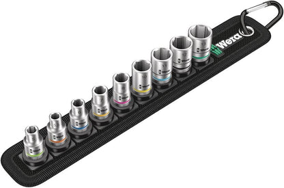 Wera Belt 4 Sock Set 1/4" Drive - 9 Pc