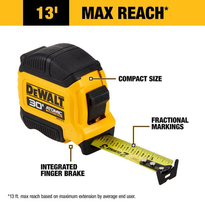 Dewalt 30' Atomic Compact Series Tape Measure