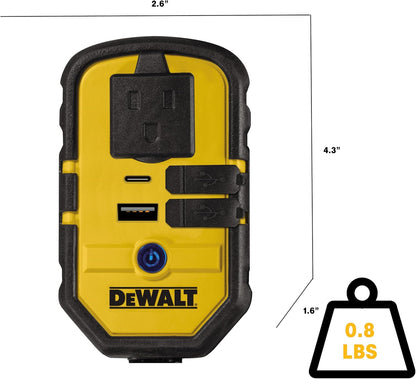 Dewalt Power Inverter 140W Car Converter 12V DC To 120V AC Power Outlet