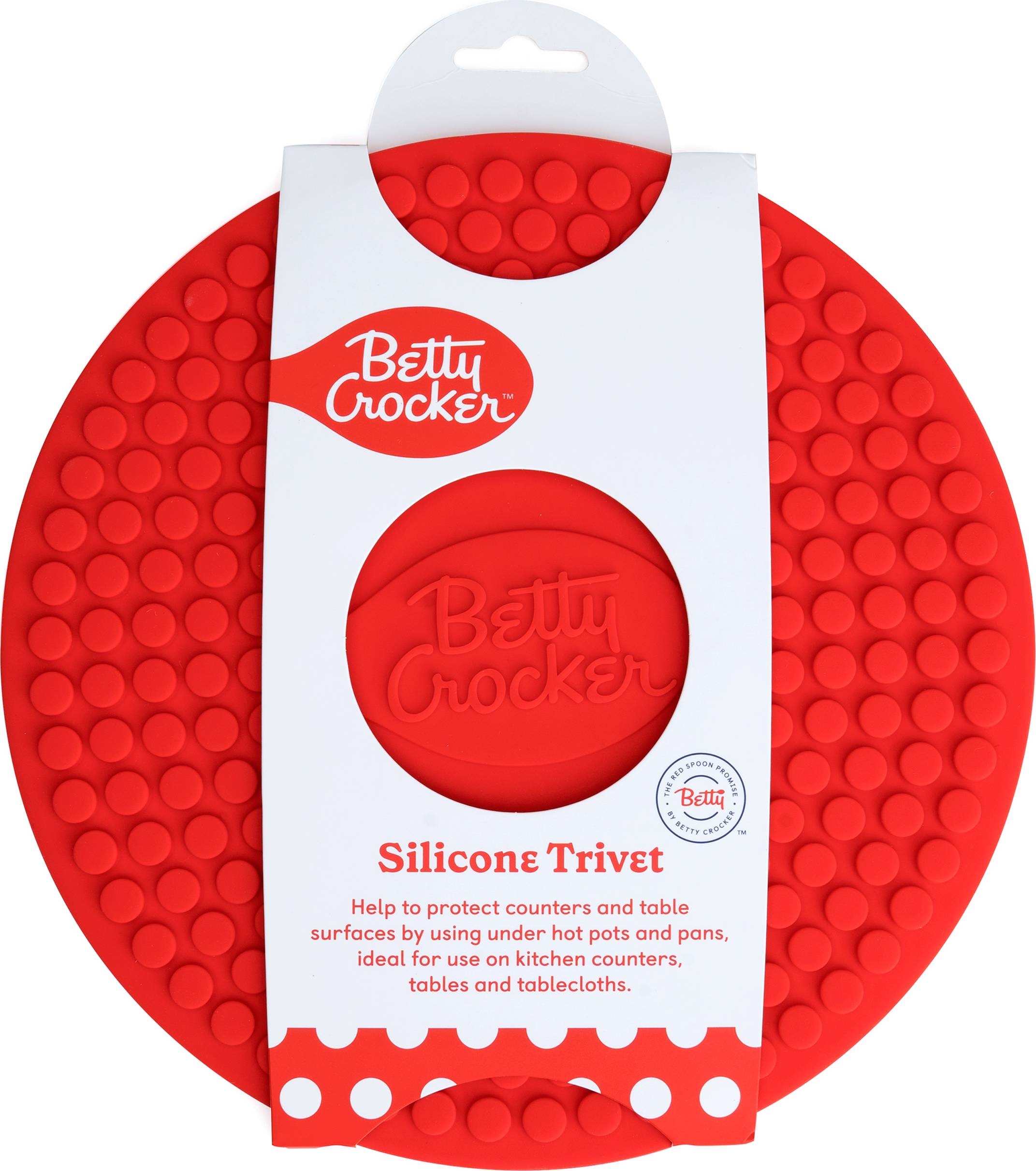Betty Crocker 728660 9" Silicone Trivet - Red