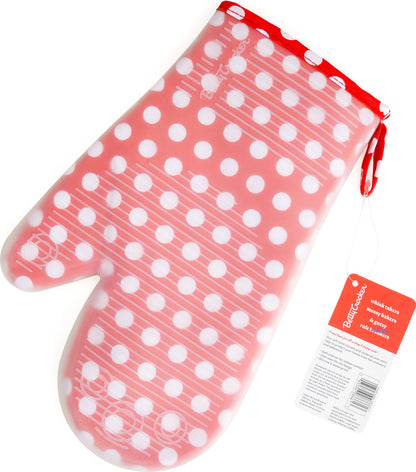 Betty Crocker 728663 11.75" Oven Mitt with Red & White Poka Dots