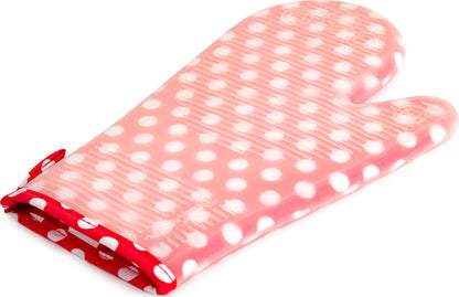 Betty Crocker 728663 11.75" Oven Mitt with Red & White Poka Dots