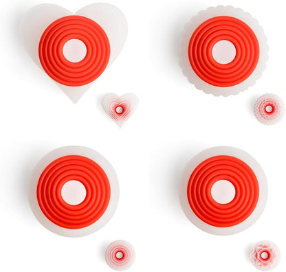 Betty Crocker Hearts Geometric Fluted & Circles Cookie Cutter - Bundle