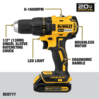 Dewalt 20V Max Drill & Grinder Kit 2 Batteries & Charger Included