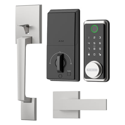 Black & Decker Smart Lock avec poignée d'entrée et passerelle - Argent