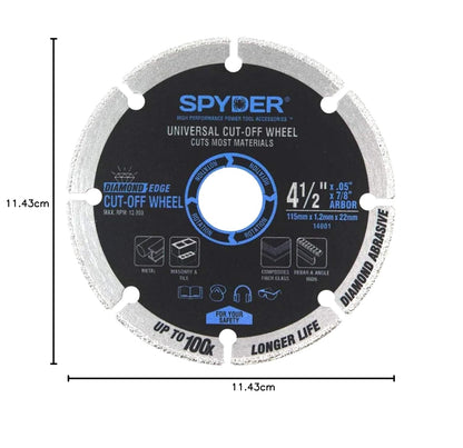 Spyder 4 1/2" Diamond Edge Universal Cut Off Wheel - 2 Pack