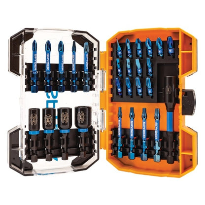 Spyder Nutdriver Screwdriver & Impact Driver Bit Kit - Mach-Blue Armor Plating - 28 Pc