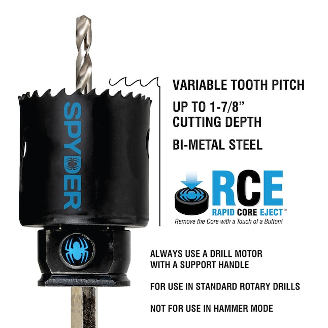Spyder Piece Bi-Metal Hole Saw Kit - 13 Pc