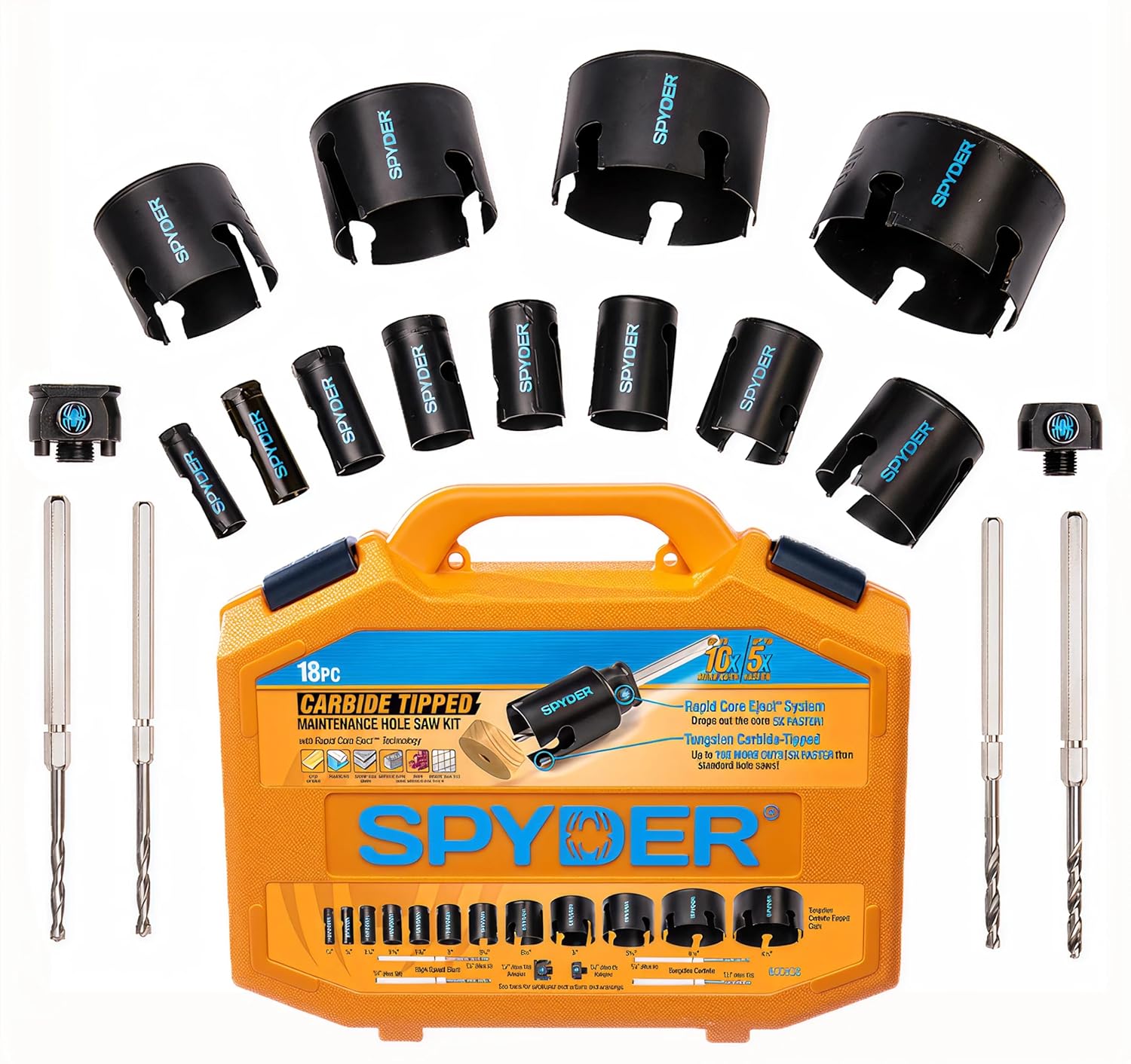 Spyder Tungsten Carbide Tipped Hole Saw Kit - 18 Pc