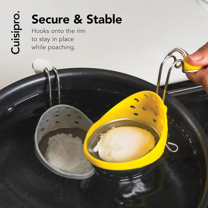 Cuisipro Stainless Steel Egg Poacher - Set of 2 - Multicolored
