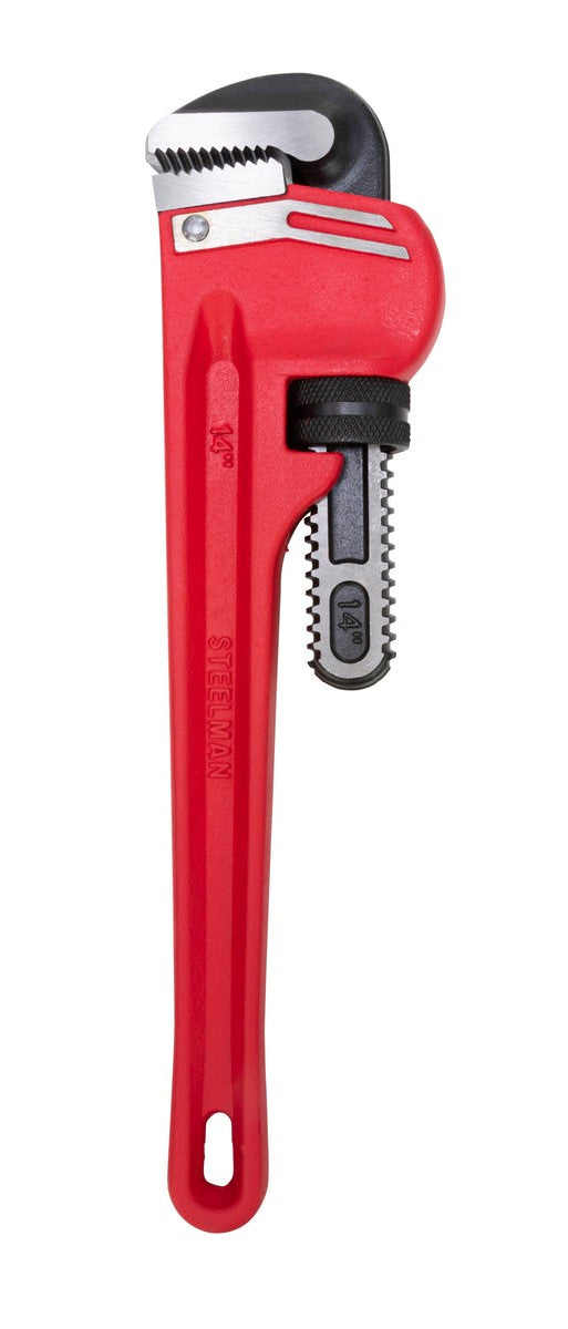 Steelman-Heavy-Duty Cast Iron Straight Handle Pipe Wrench - 14"