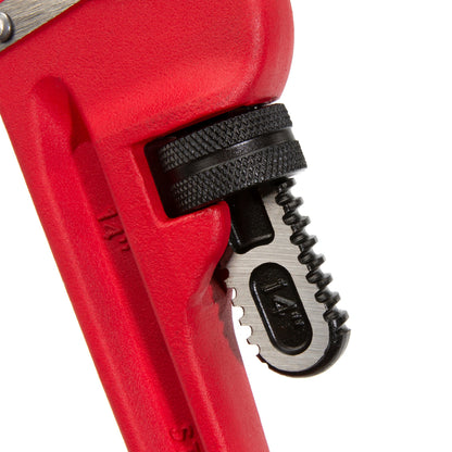 Steelman-Heavy-Duty Cast Iron Straight Handle Pipe Wrench - 14"