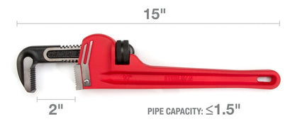 Steelman-Heavy-Duty Cast Iron Straight Handle Pipe Wrench - 14"