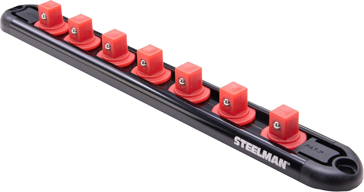 Steelman-3/8" Drive 7-Piece Aluminum Socket Storage Rail, 9.5" Length