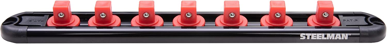 Steelman-3/8" Drive 7-Piece Aluminum Socket Storage Rail, 9.5" Length