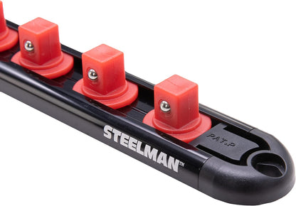 Steelman-3/8" Drive 7-Piece Aluminum Socket Storage Rail, 9.5" Length