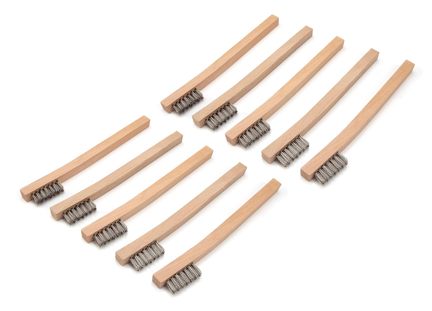 Steelman-Stainless Steel 1200 Bristle Count Wire Brush with Wood Handle - 10-Pack