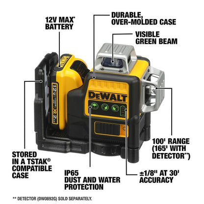 Dewalt 12V Max Laser Traçant 3 X 360 - Vert