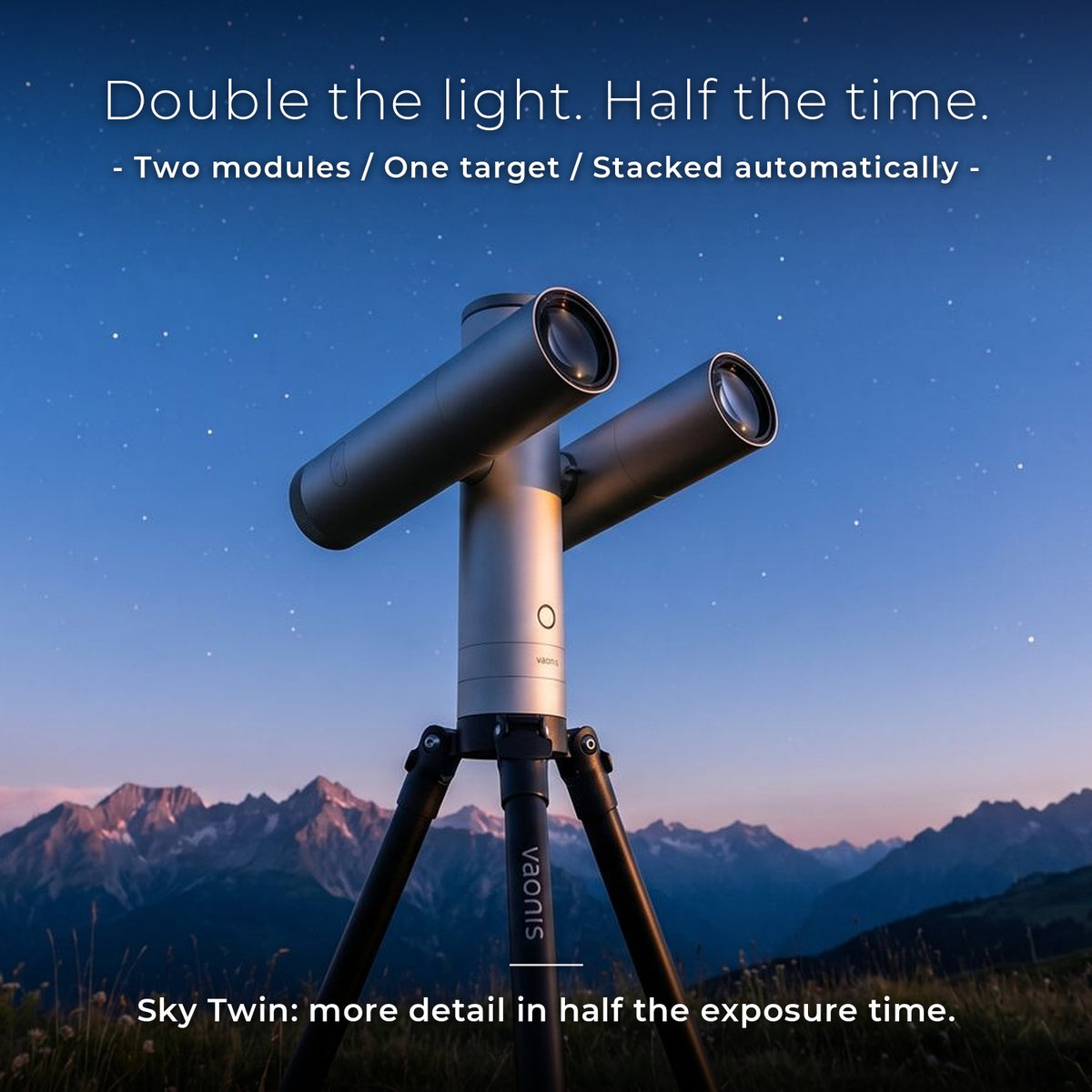 Vaonis Atlas 80mm Télescope intelligent Apochromatique avec capteur Sony IMX585 - 2 Modules